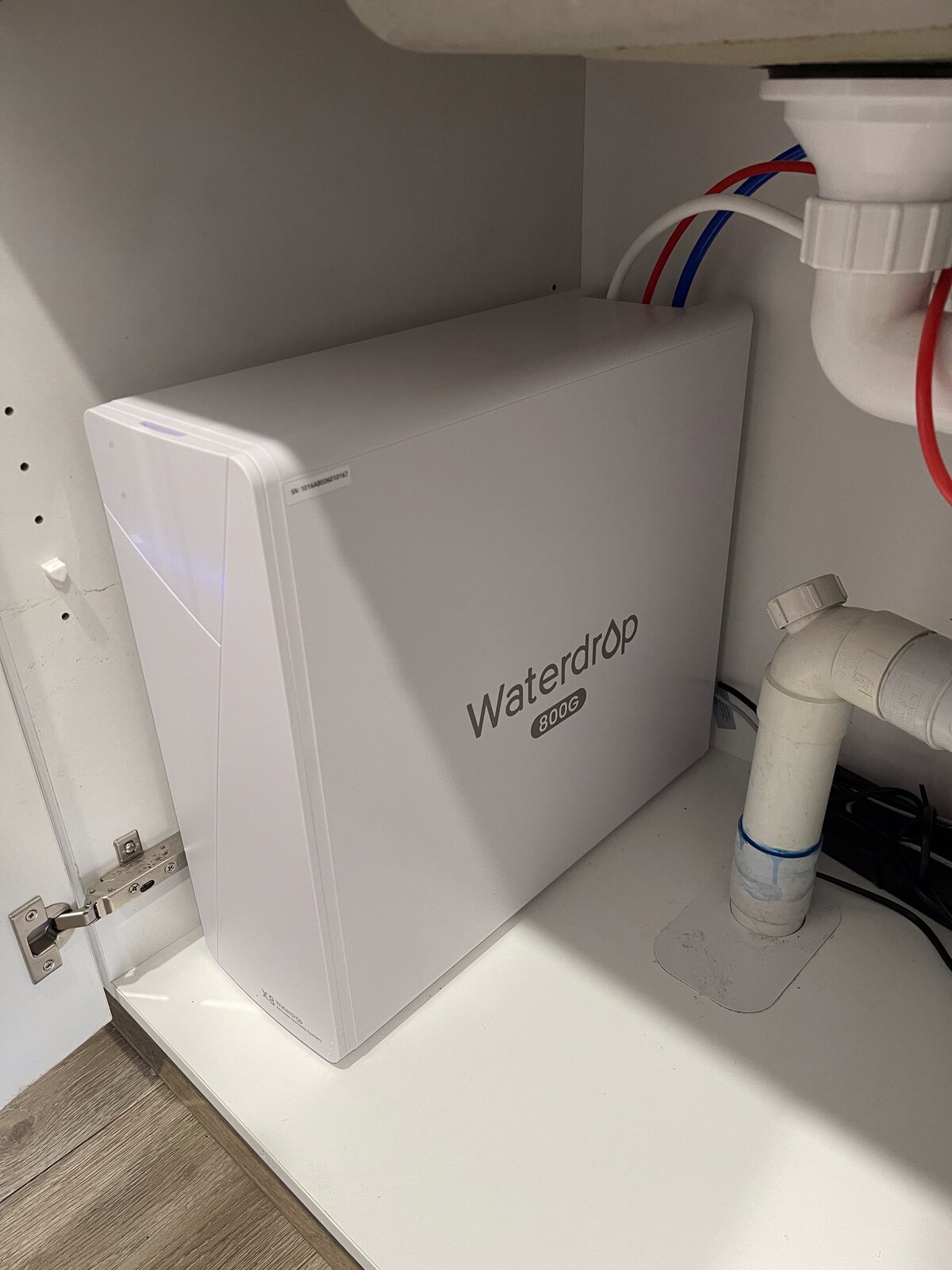 Waterdrop 800G reverse osmosis system installed under kitchen sink Melbourne